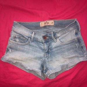 Medium wash denim shorts